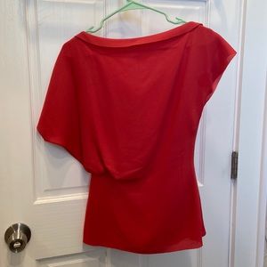 Reiss Blouse. Asymmetrical. Salmon. UK 4, US 0. Excellent condition